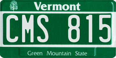VT license plate CMS815