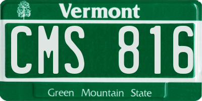 VT license plate CMS816