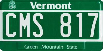 VT license plate CMS817