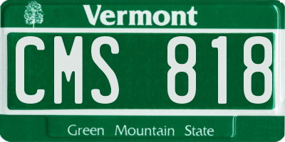 VT license plate CMS818