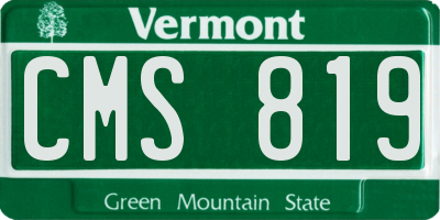 VT license plate CMS819