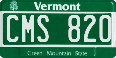 VT license plate CMS820