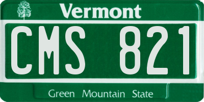 VT license plate CMS821