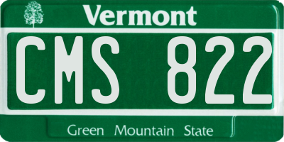 VT license plate CMS822