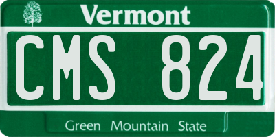 VT license plate CMS824