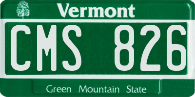 VT license plate CMS826