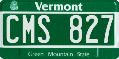 VT license plate CMS827