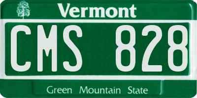 VT license plate CMS828