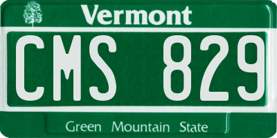 VT license plate CMS829