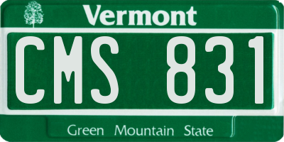 VT license plate CMS831