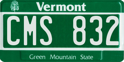 VT license plate CMS832