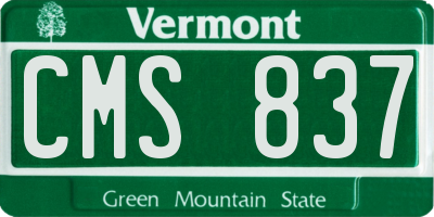 VT license plate CMS837