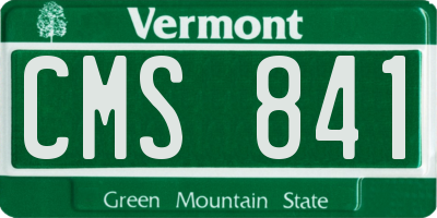 VT license plate CMS841