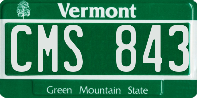 VT license plate CMS843