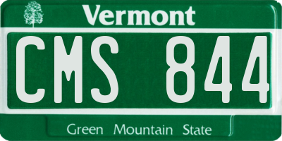 VT license plate CMS844