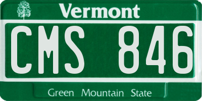 VT license plate CMS846