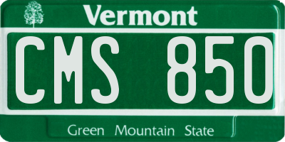 VT license plate CMS850