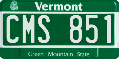 VT license plate CMS851