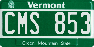 VT license plate CMS853