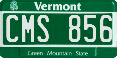 VT license plate CMS856