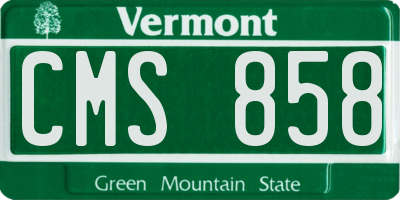 VT license plate CMS858
