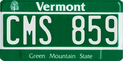 VT license plate CMS859