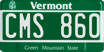 VT license plate CMS860