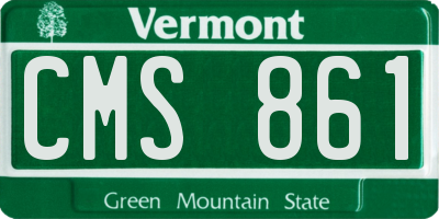 VT license plate CMS861