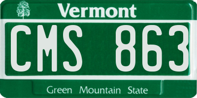 VT license plate CMS863