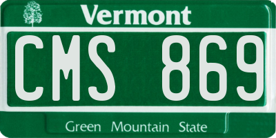 VT license plate CMS869