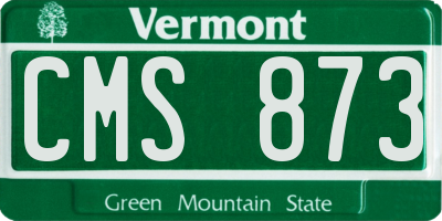 VT license plate CMS873