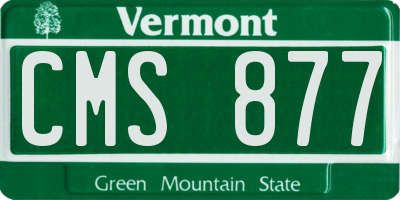 VT license plate CMS877