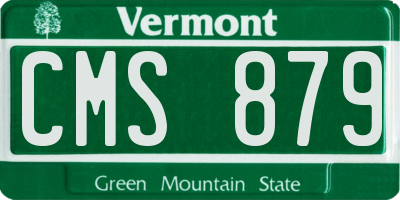 VT license plate CMS879