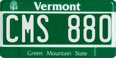 VT license plate CMS880
