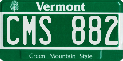 VT license plate CMS882