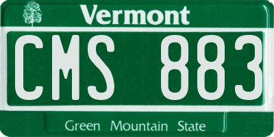 VT license plate CMS883