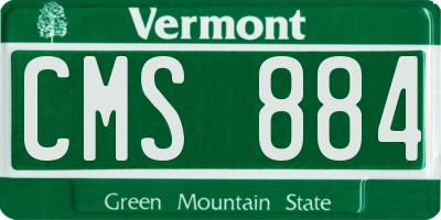 VT license plate CMS884