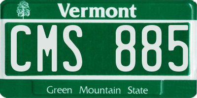 VT license plate CMS885