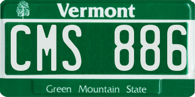 VT license plate CMS886