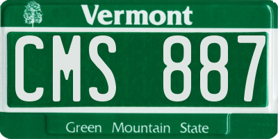 VT license plate CMS887