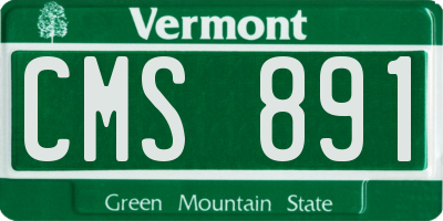 VT license plate CMS891