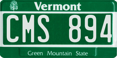 VT license plate CMS894
