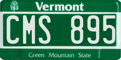 VT license plate CMS895