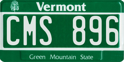 VT license plate CMS896