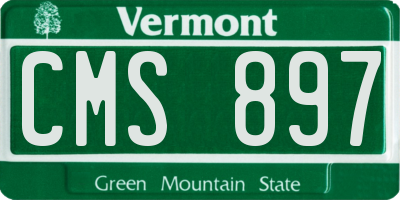 VT license plate CMS897