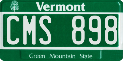 VT license plate CMS898