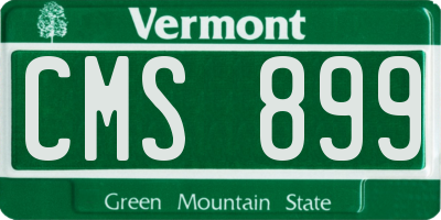 VT license plate CMS899
