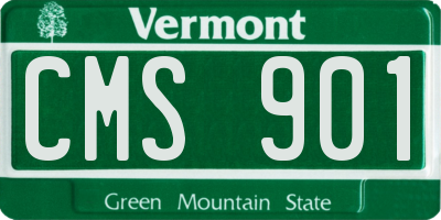 VT license plate CMS901