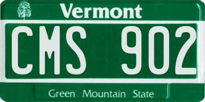 VT license plate CMS902