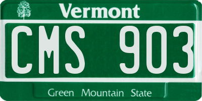 VT license plate CMS903